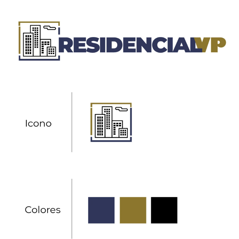 Logotipo Residencial VP: identidad visual para desarrollo inmobiliario dominicano